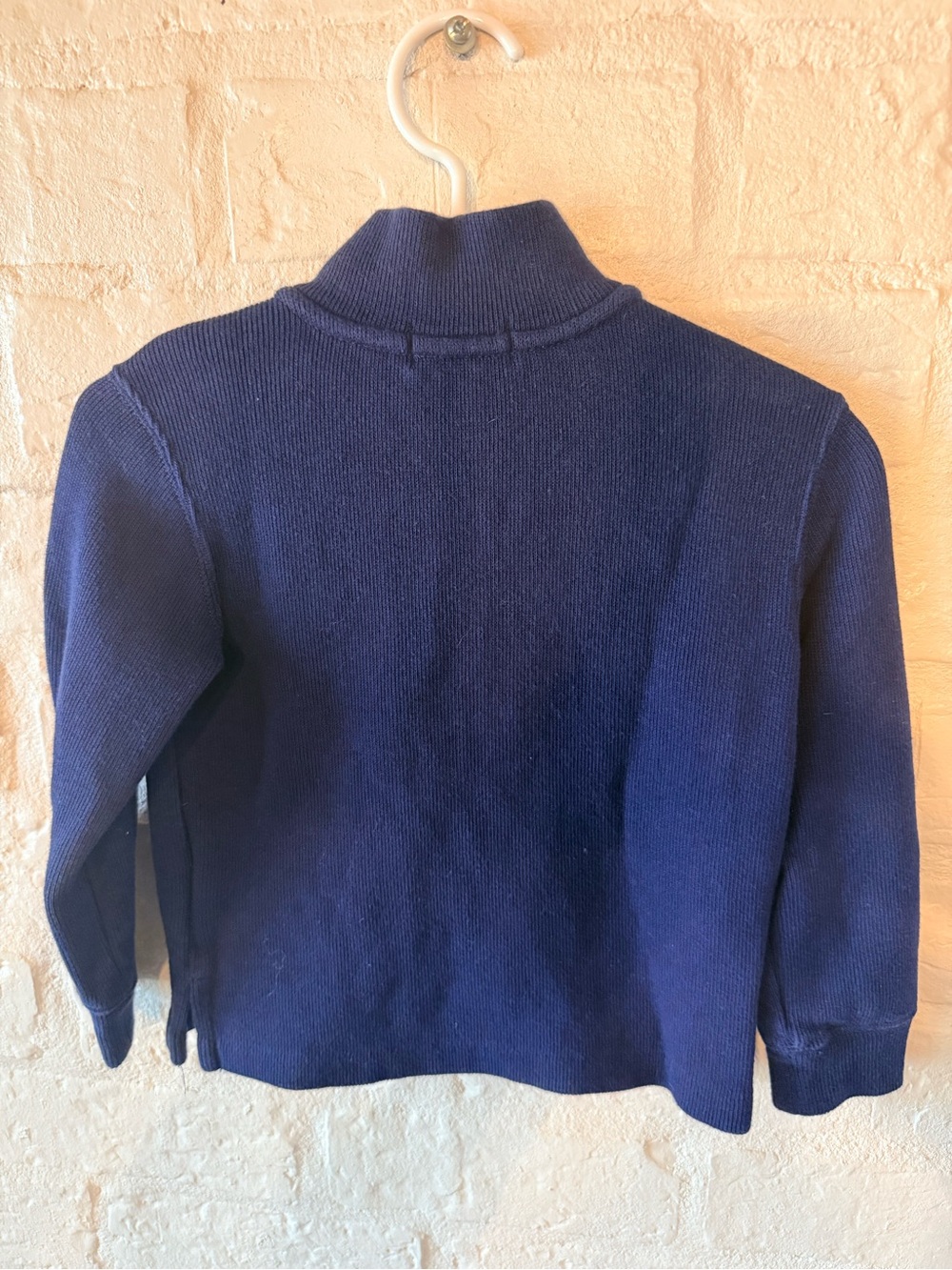 Polo by Ralph Lauren Navy Half-Zip Sweater with Red Pony - Picture 2 of 2